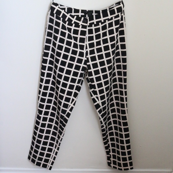 Asos  Black Peg Pant - Small Grid Print - Picture 1 of 4